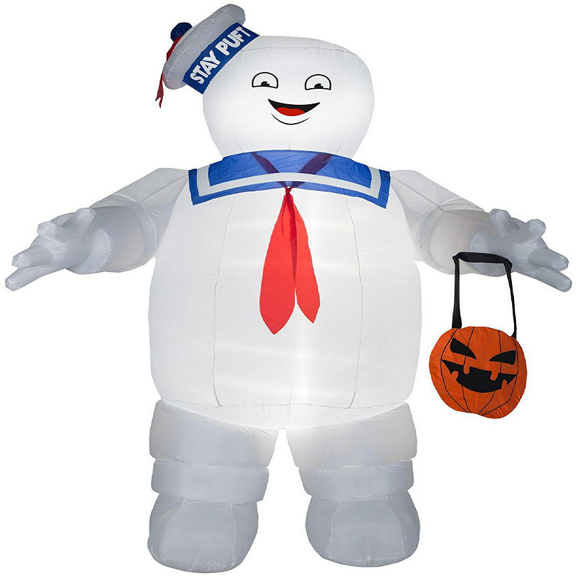 Gemmy Airblown Stay Puft with Pumpkin Tote Giant Ghostbusters 10 ft ...