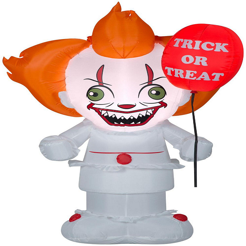 Gemmy Airblown Stylized Pennywise  5 ft Tall  White Image