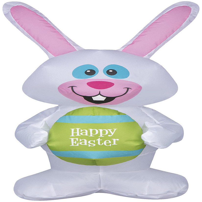 Gemmy Airdorable Airblown Whimsical Easter Bunny  2 ft Tall  White Image