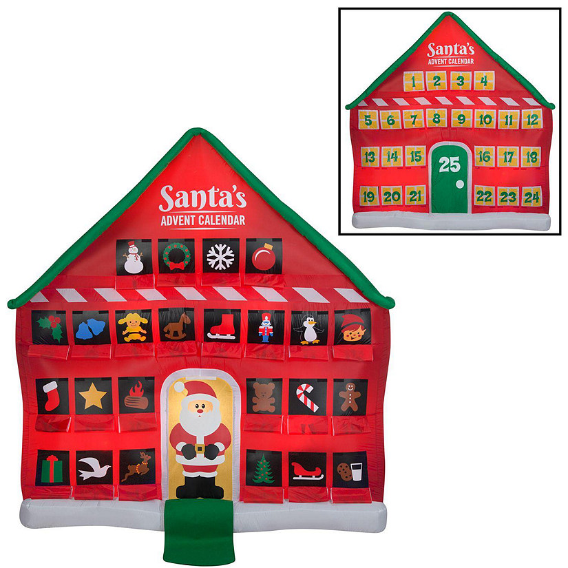 Gemmy Christmas Airblown Inflatable Inflatable Advent Calendar  8 ft Tall  red Image