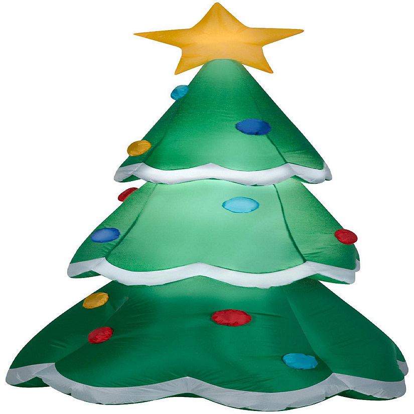 Gemmy Christmas Airblown Inflatable Inflatable Christmas Tree  7 ft Tall  green Image