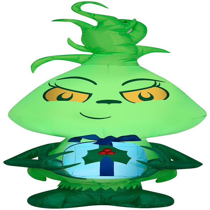 Gemmy Christmas Airblown Inflatable Inflatable Little Grinch  4 ft Tall  green Image