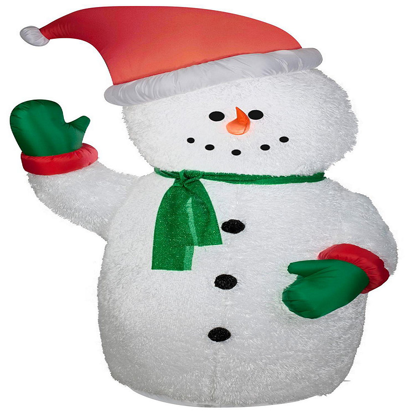 Gemmy Christmas Airblown Inflatable Mixed Media Snowman  6 ft Tall  white Image