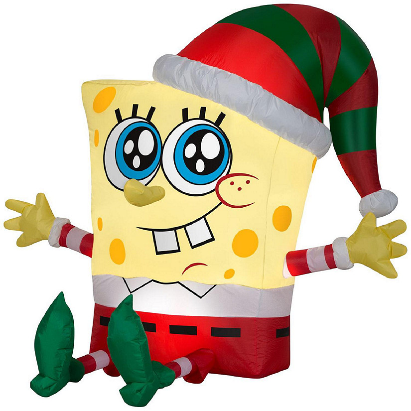 Gemmy Christmas Airblown Inflatable SpongeBob in Holiday Outfit Nickelodeon   2.5 ft Tall  yellow Image