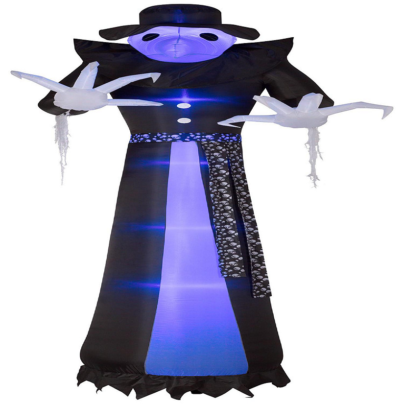 Gemmy Lightshow Airblown ShortCircuit Victorian Reaper Giant (Black Light)   12 ft Tall  black Image