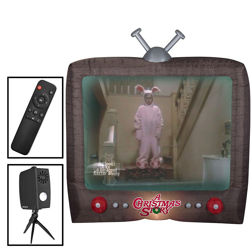 Gemmy Living Projection Christmas Airblown Inflatable A Christmas Story WB   8 ft Tall  black Image