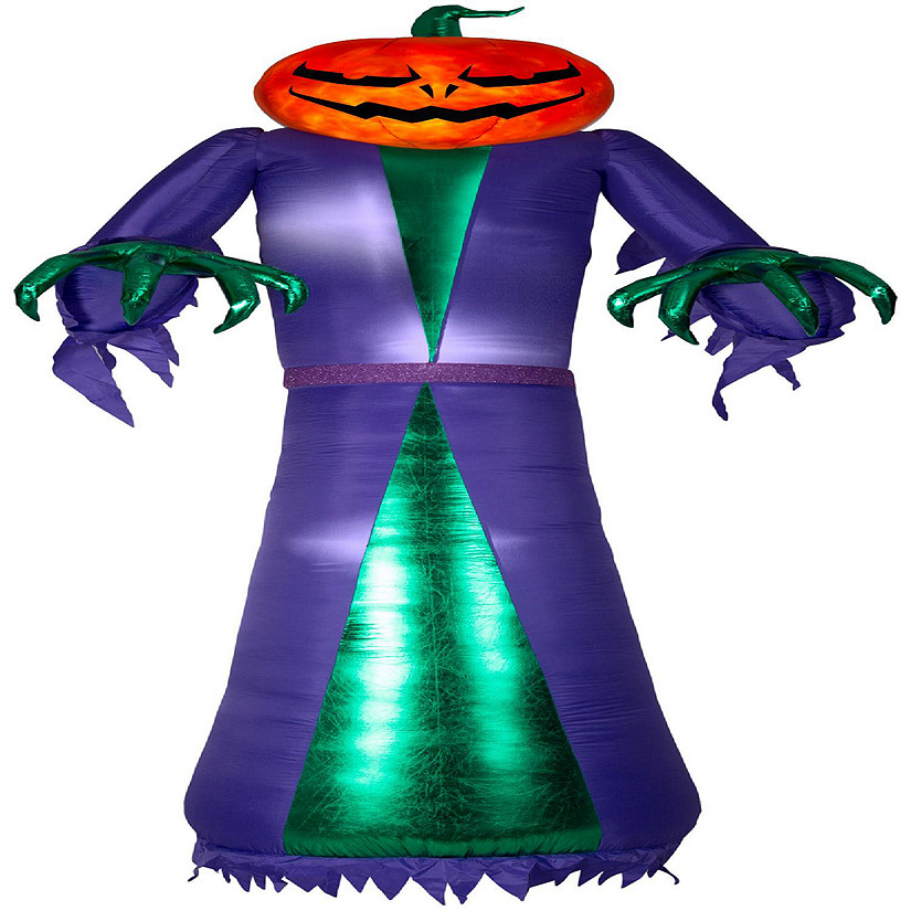 Gemmy Projection Airblown Fire & Ice Mixed Media Jack O Reaper Giant (RRPm)  12 ft Tall  Purple Image