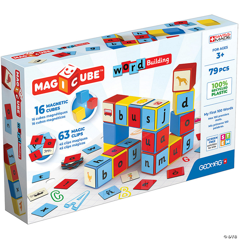 Geomag Magicube Word Building Set, Recycled, 79 Pieces Image