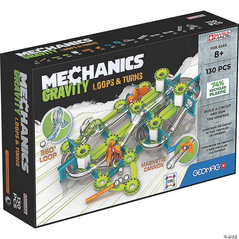 Geomag&#8482; Mechanics Gravity Loops & Turns Recycled, 130 Pieces Image