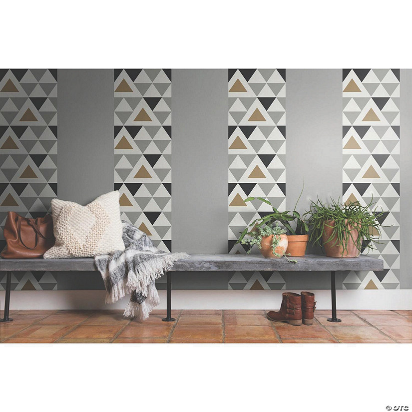 Geometric Triangle Peel &amp; Stick Wallpaper Image