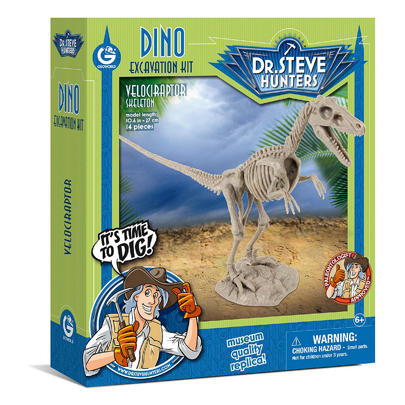 GeoWorld Dino Excavation Kit Velociraptor skeleton Image