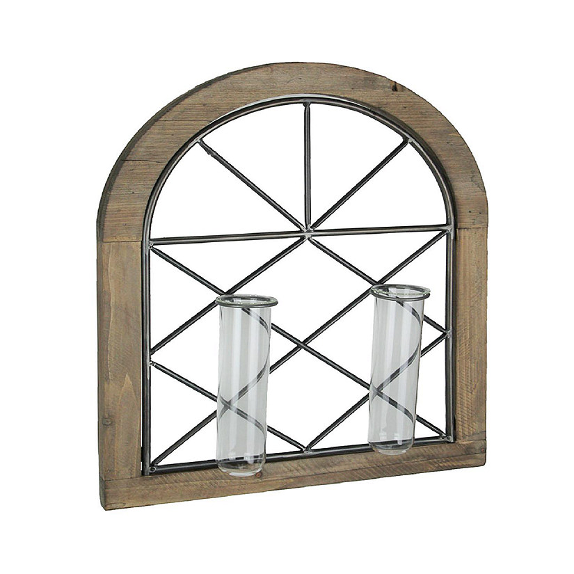 Gerson Cathedral Style Wall Flower Sconce With Dual Glass Bud Vases Image
