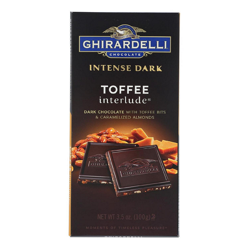 Ghirardelli Intense Dark Chocolate Toffee Interlude Bar 3.5 oz Pack of 12 Image