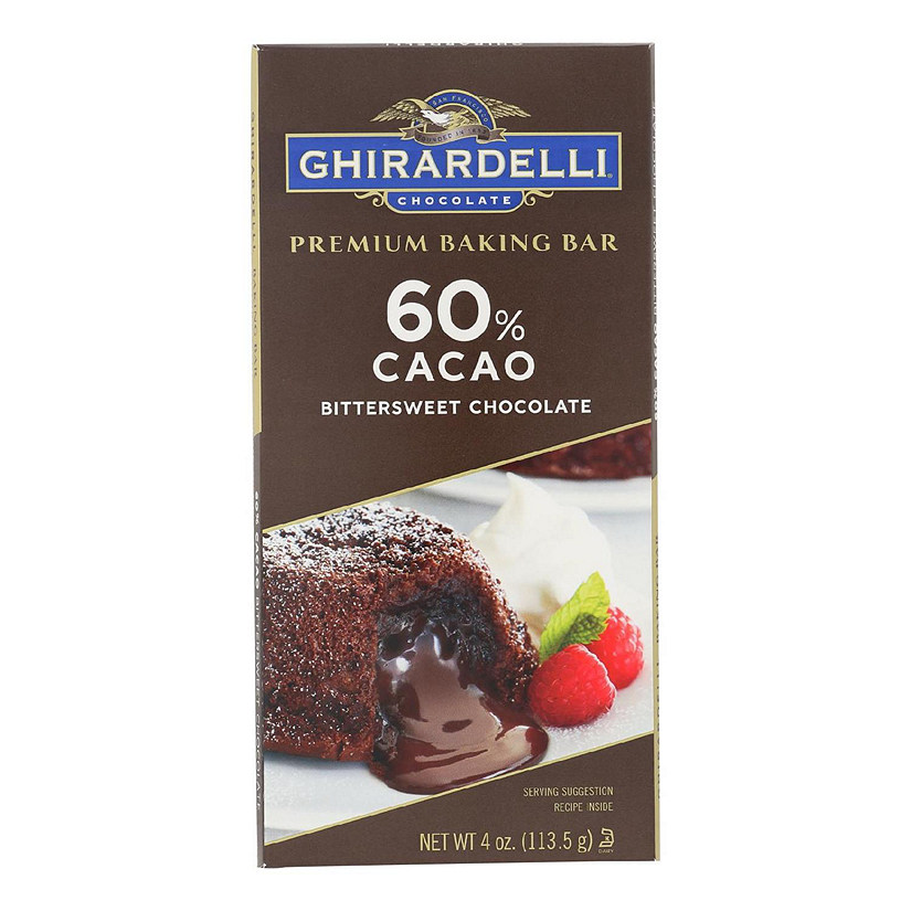 Ghirardelli Premium Baking Bar - 60% Cacao Bittersweet Chocolate - Case of 12 - 4 oz Image