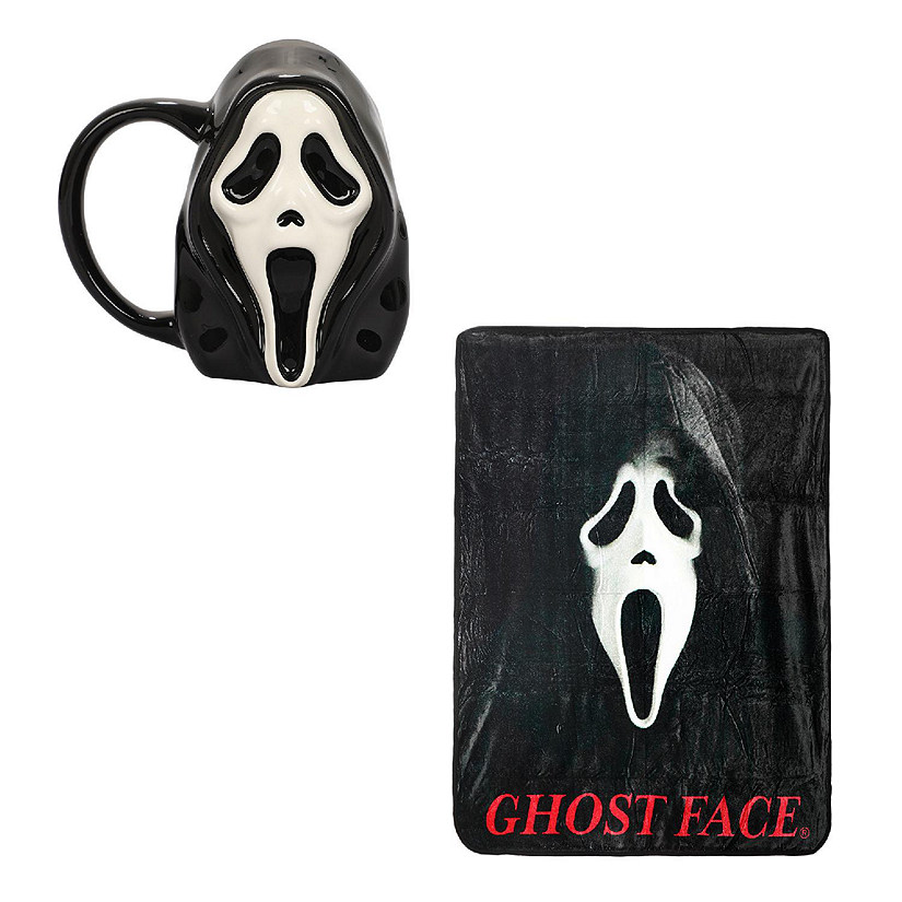 Ghostface 2-Pack Throw Blanket &amp; 16 Oz Sculpted Ceramic Mug Combo Set Image