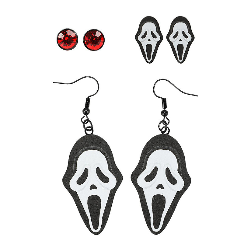 Ghostface Oversized Character and Stud Earrings Set Image