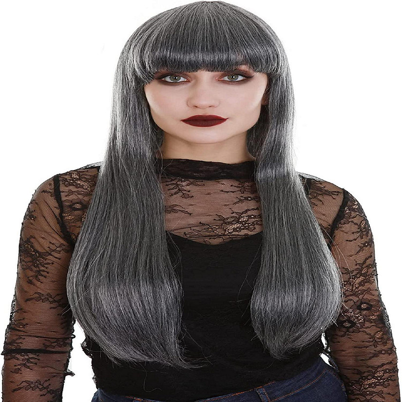 Ghostly Grey Adult Costume Wig Image