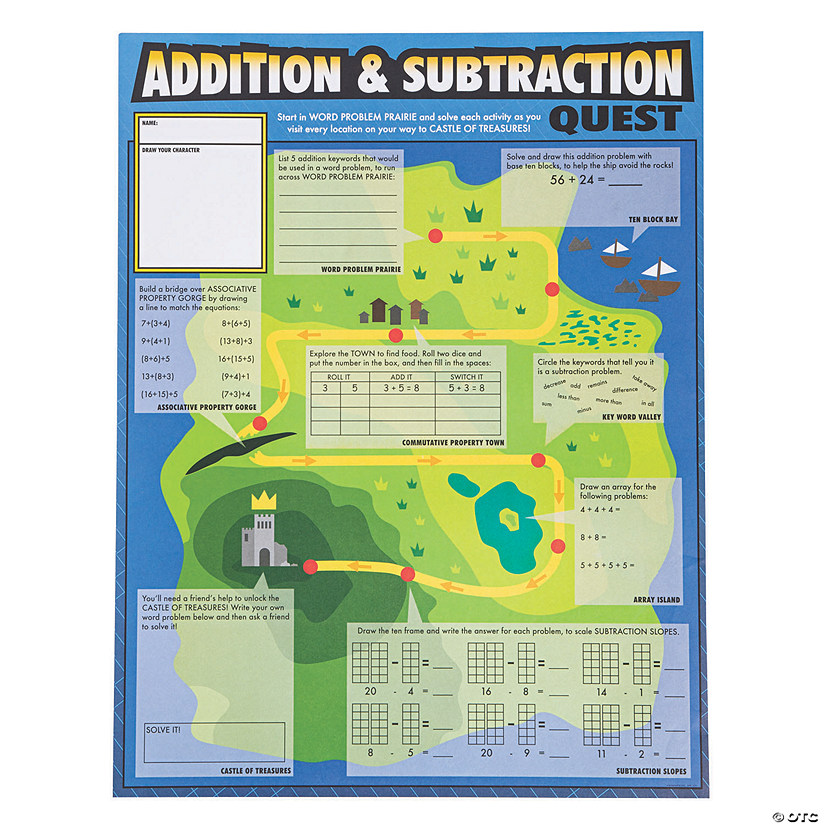 Giant Addition Subtraction Quest Activity Sheets Oriental Trading