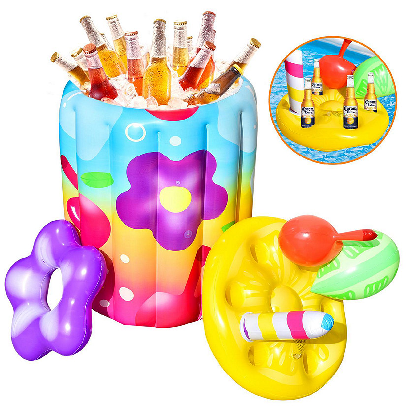 Giant Tropical Inflatable Beverage Cooler for Pool Party Decorations Image