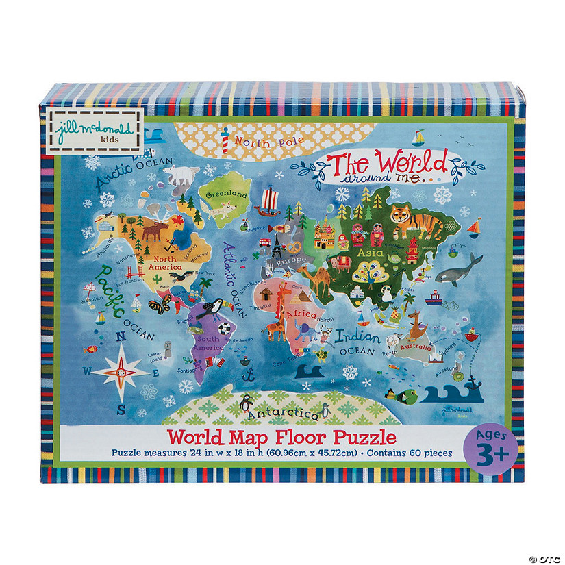 Gibby & Libby&#8482; World Map Floor Puzzle Image