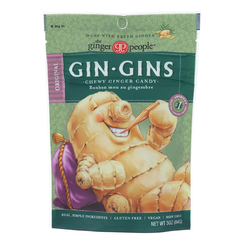 Ginger People Gin Gins Chewy Ginger Candy Original 3 Oz Pack Of 12