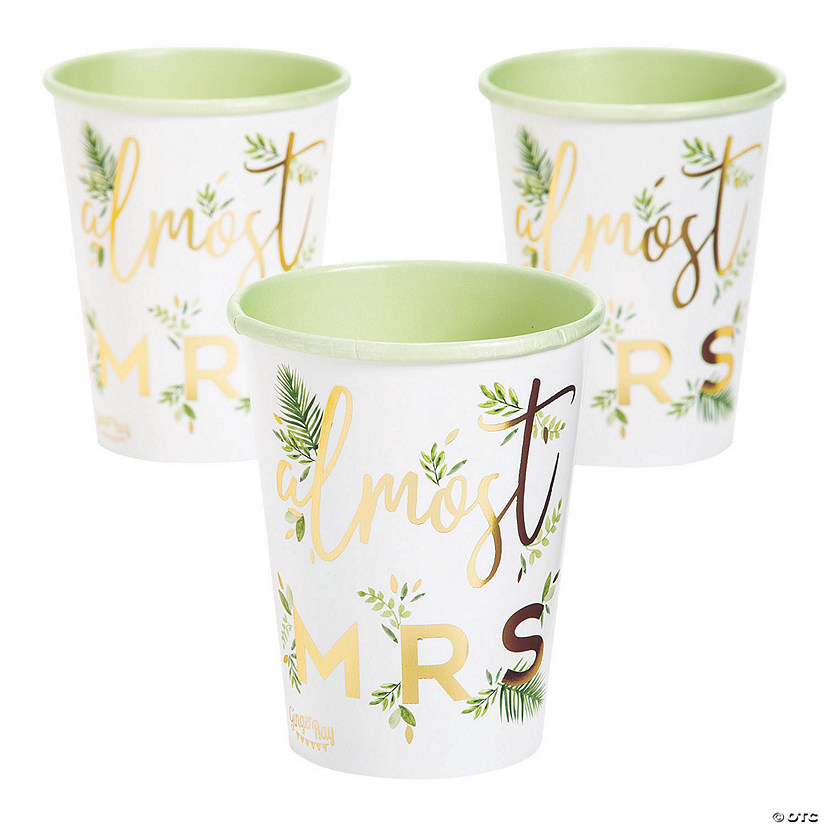 Ginger Ray Almost Mrs. Botanical Cups Oriental Trading