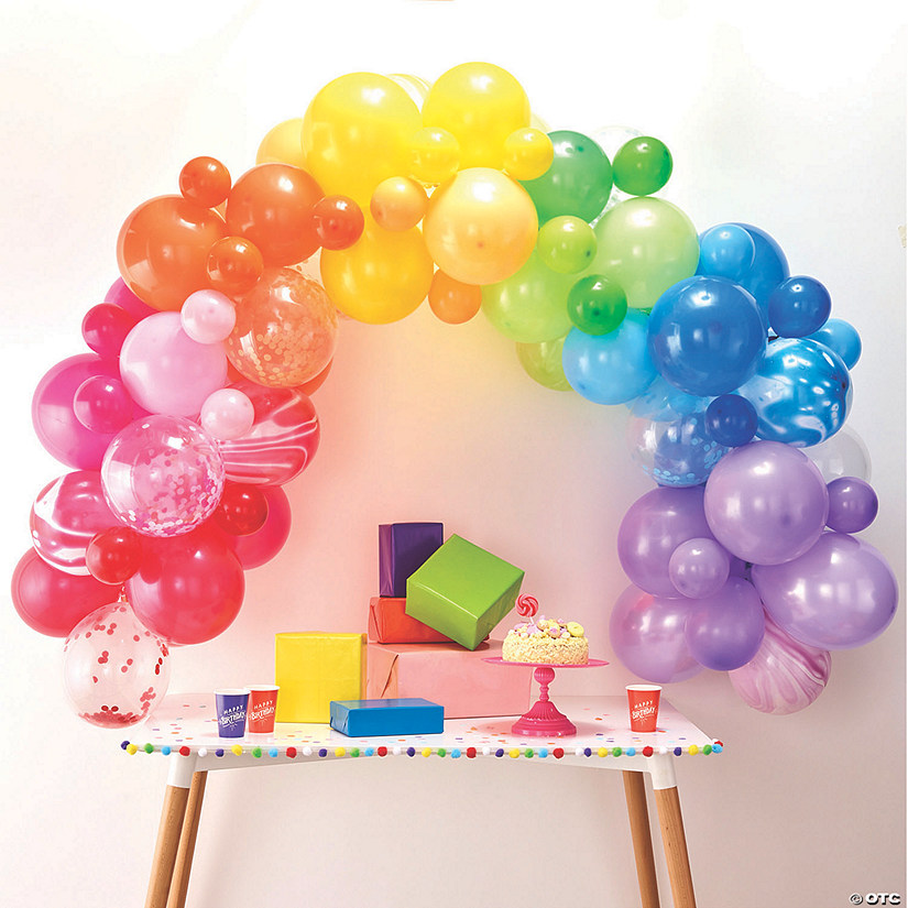 Ginger Ray Bright Rainbow Latex Balloon Arch Kit - 80 Pc. Image