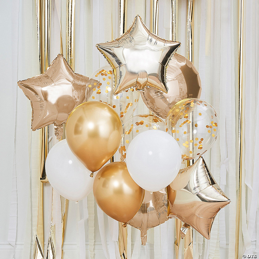 Ginger Ray Gold & White Mixed Balloon Pack