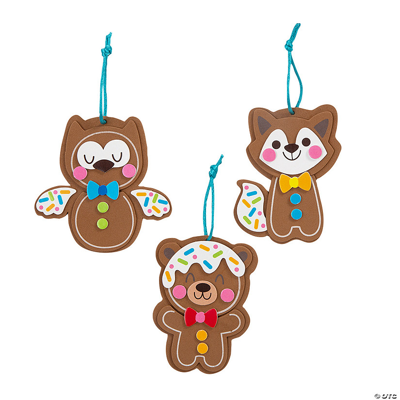 Gingerbread Animal Christmas Craft Kit - Makes 12. Image