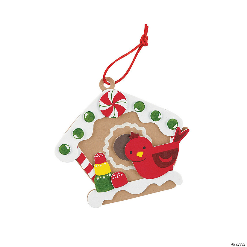 Gingerbread Birdhouse Ornament Craft Kit - Makes 12 Image