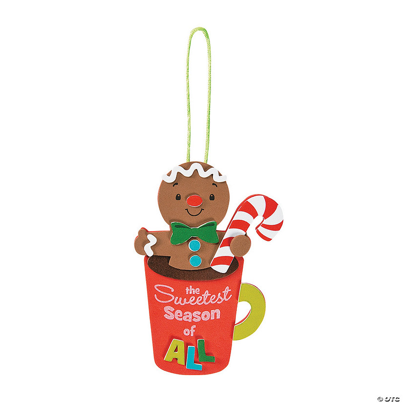 Gingerbread Cookie In Cocoa Mug Ornament Craft Kit - Makes 12 Image
