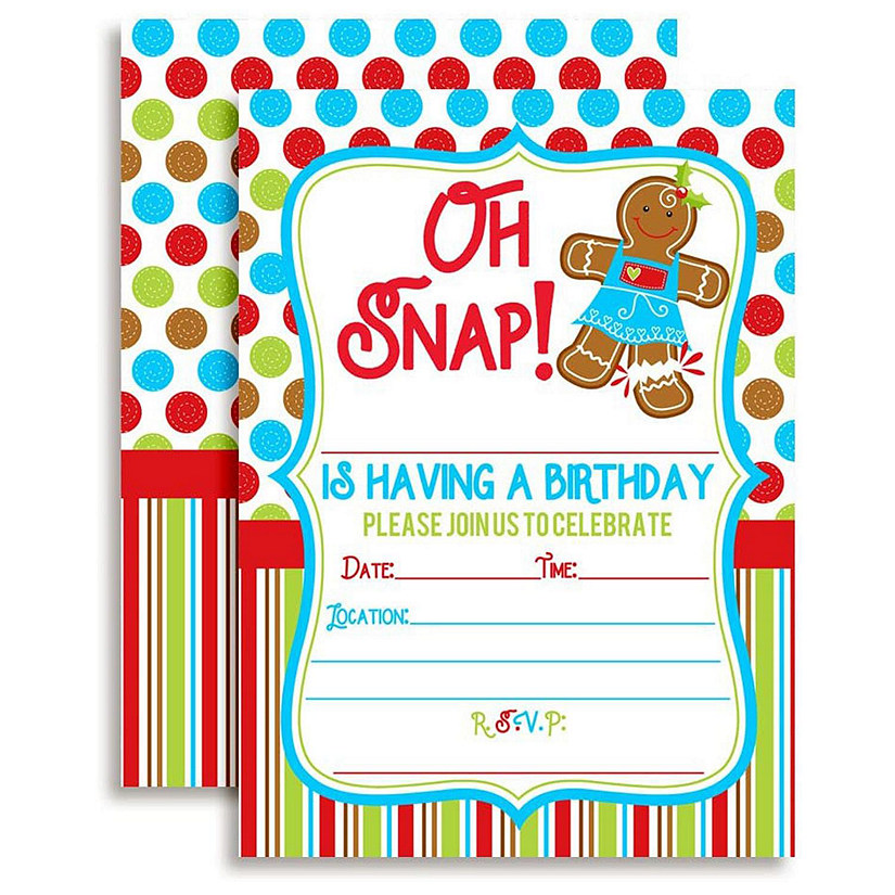 Gingerbread Cookie Invitations 40pc. by AmandaCreation Image