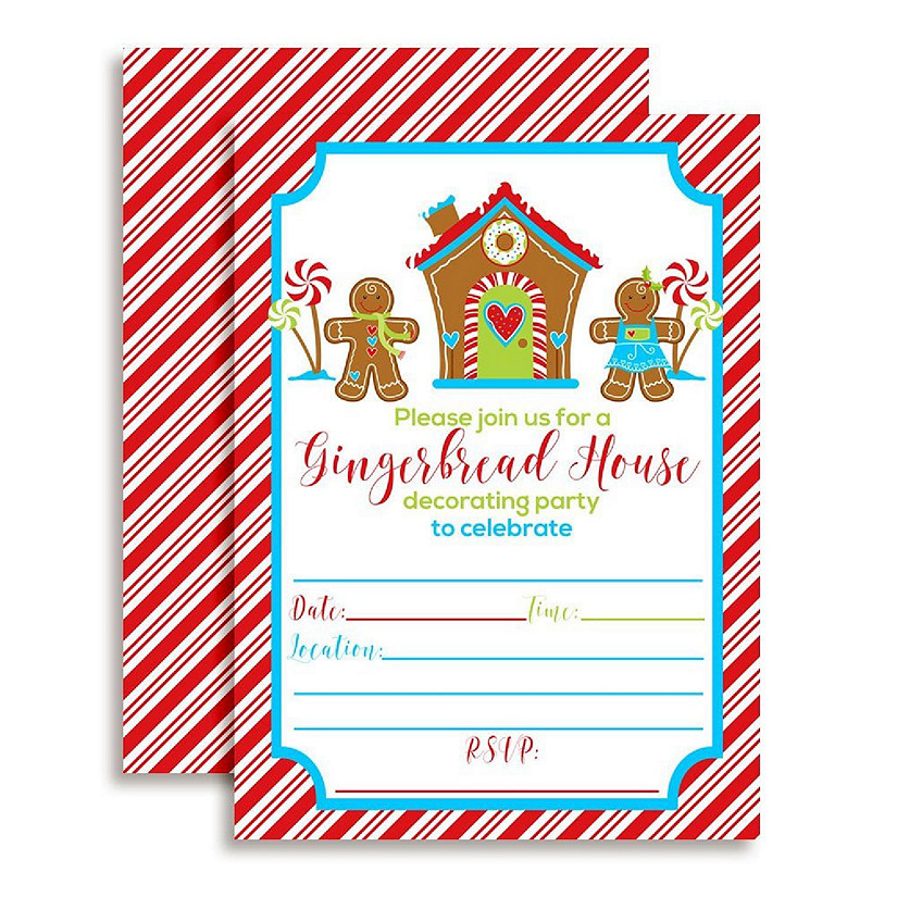 Gingerbread Decorating Invtiations 40pc. by AmandaCreation Image