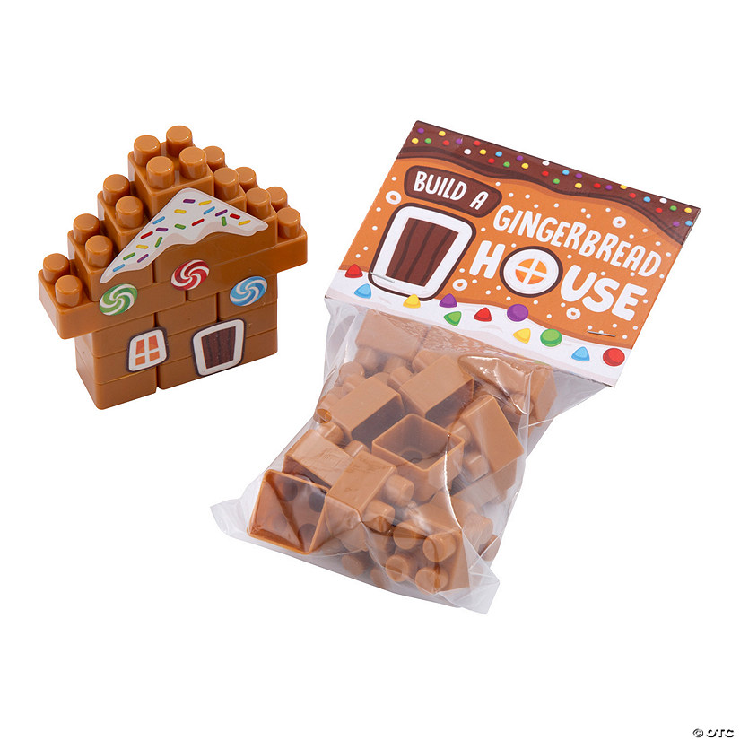 Gingerbread House Building Brick Christmas Handout for 12 Image