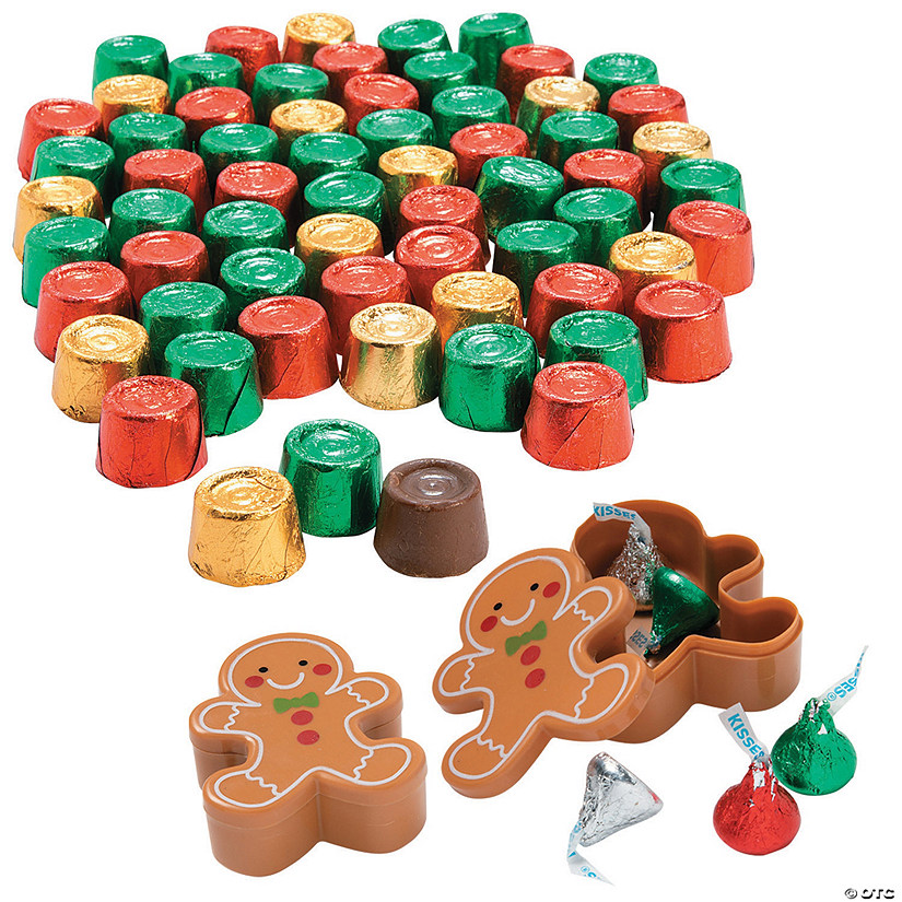 Gingerbread-Shaped Container & Candy Kit for 12 Image