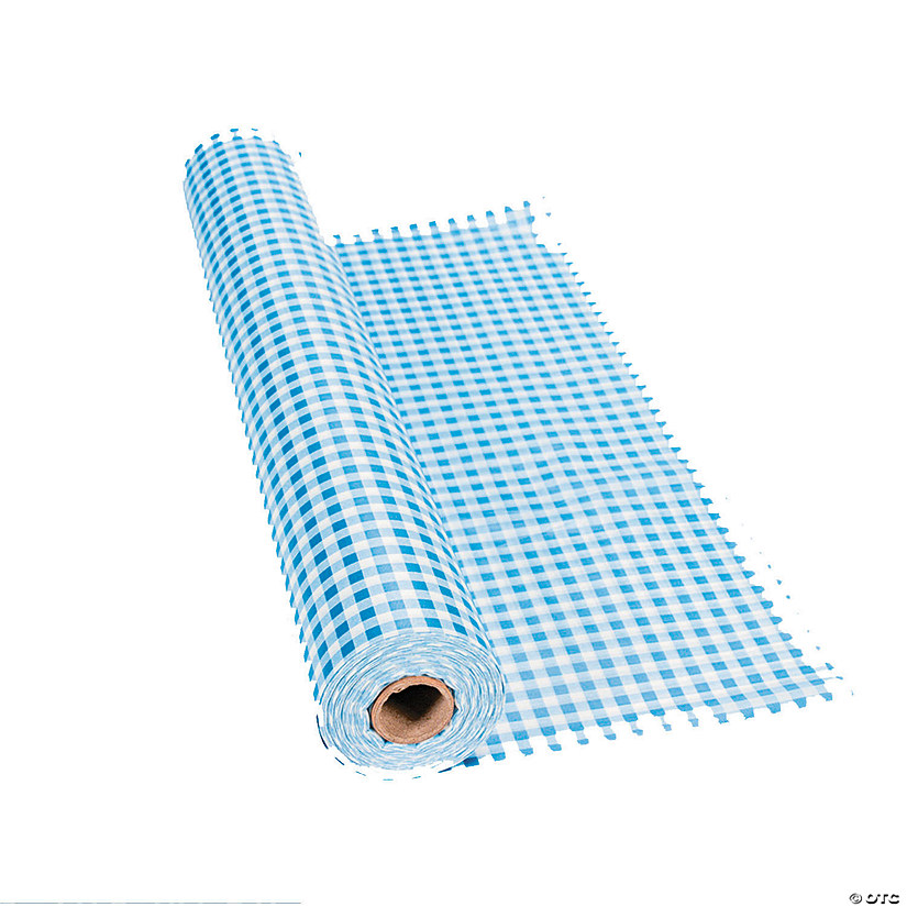Gingham Plastic Tablecloth Roll Oriental Trading