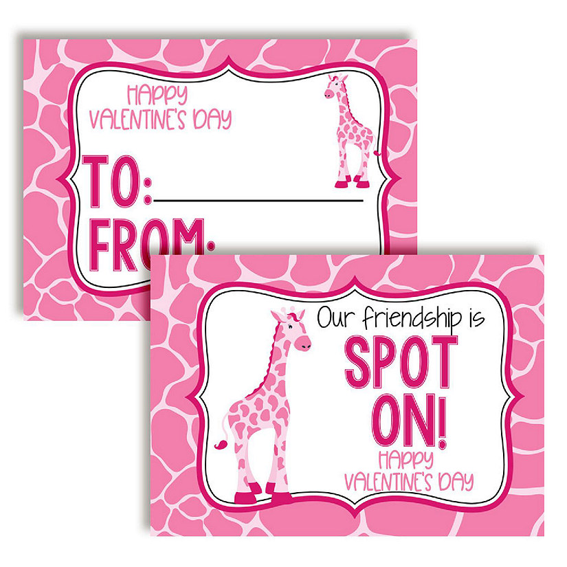 Giraffe Cookie Classroom Valentines 30pc. by AmandaCreation Image