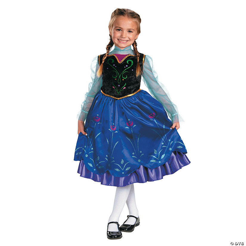 Girl&#8217;s Deluxe Frozen Anna Costume Image