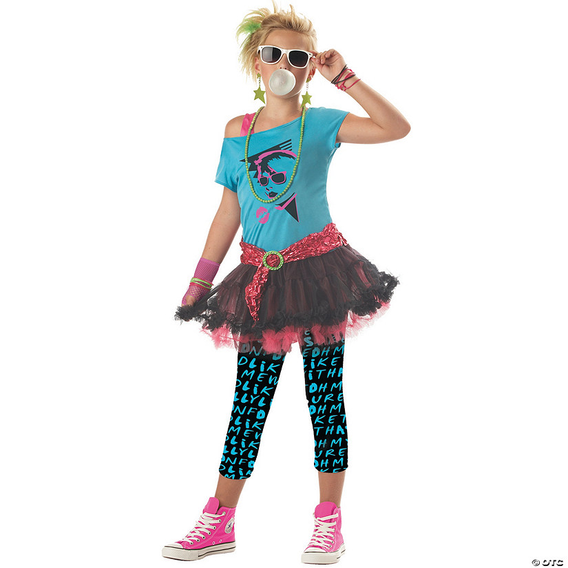 Girl's 80s Valley Girl Costume - Medium | Oriental Trading