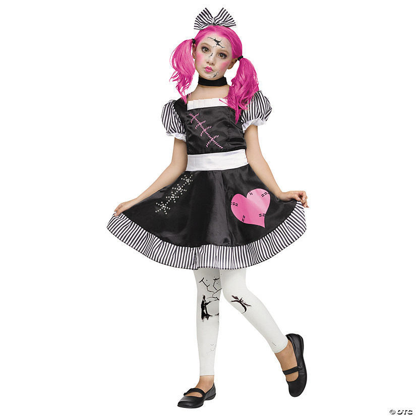 Girl's Broken Doll Costume Image