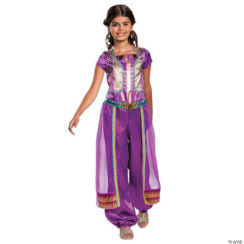 Girl's Classic Aladdin&#8482; Live Action Purple Jasmine Costume Image