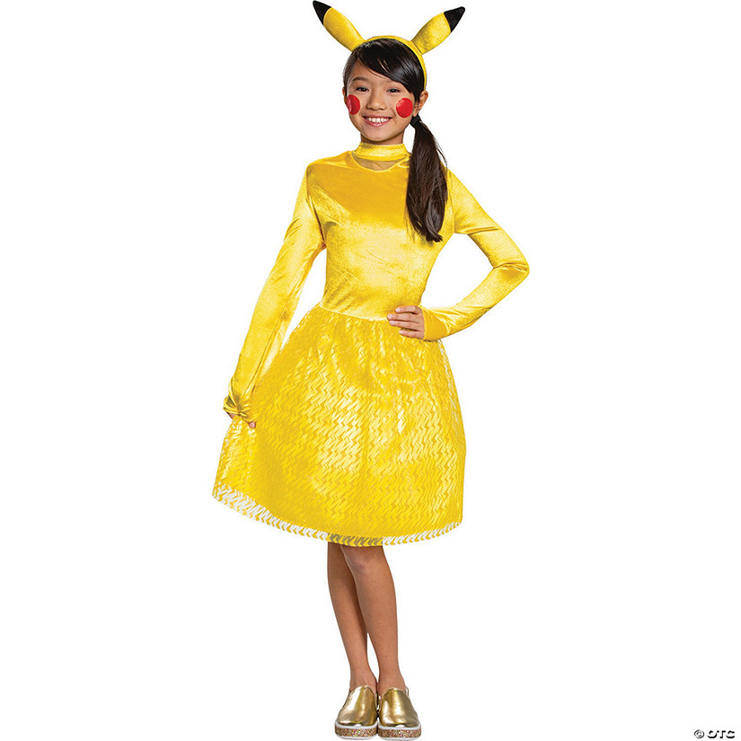Girl's Classic Pokemon Pikachu Costume Image