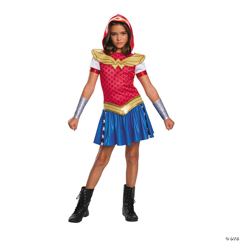 Girl's DC SuperHero Girls™ Wonder Woman Hooded Dress Costume - Small