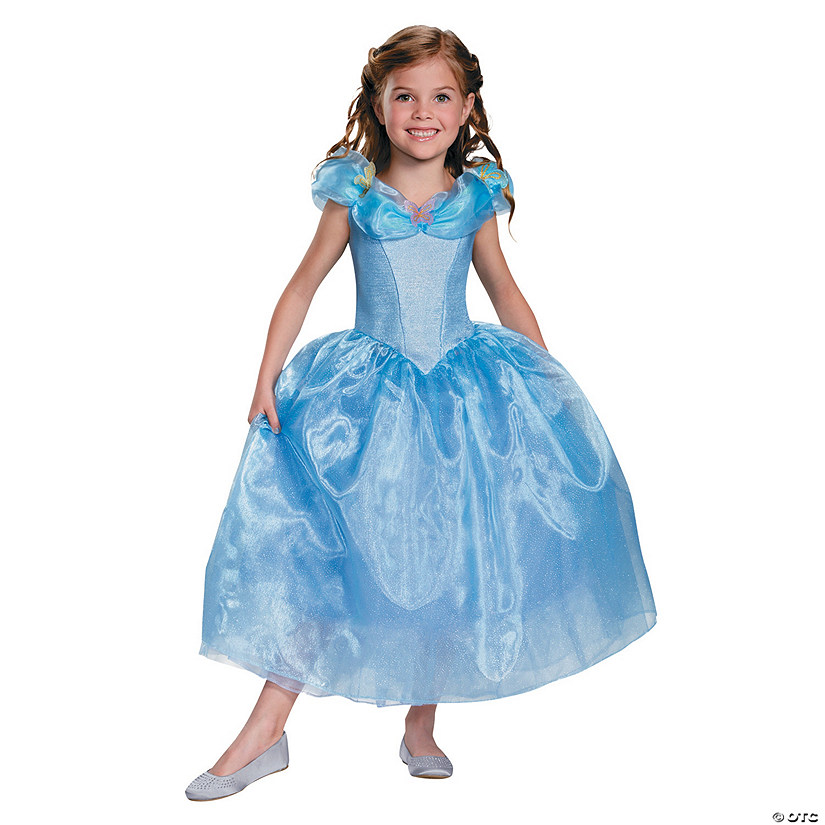 Girl's Deluxe Cinderella Dress Movie Polyester Costume - Small 4-6 Image