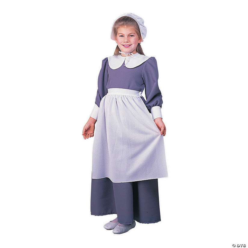 Girl's Gray Pilgrim Dress Costume Image