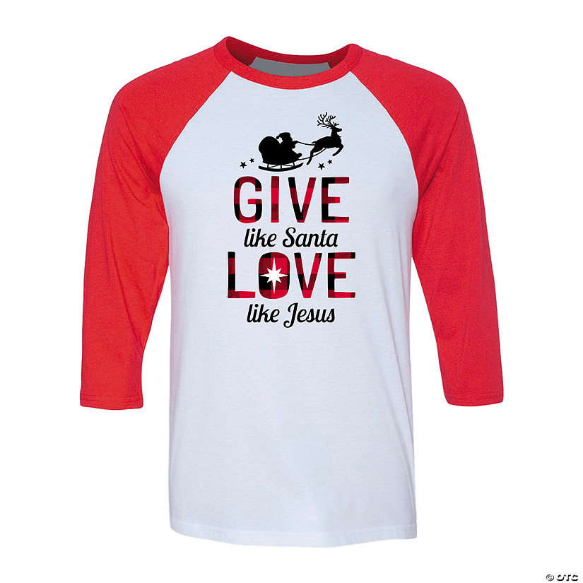 Give Like Santa Love Like Jesus Adult&#8217;s T-Shirt Image
