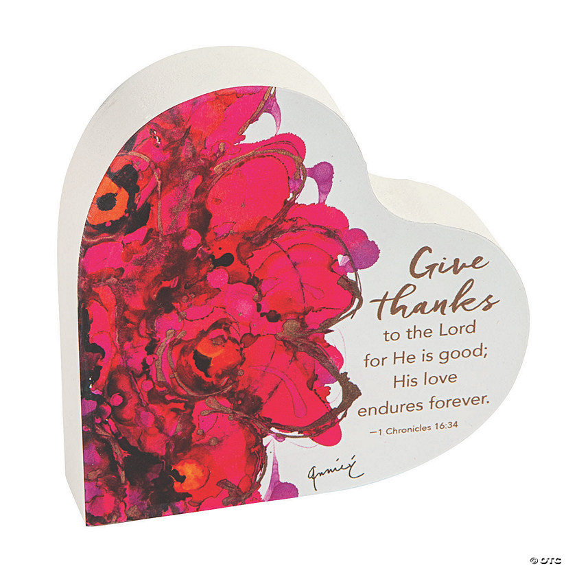 Give Thanks & Gratitude Two-Sided Heart Plaque Image