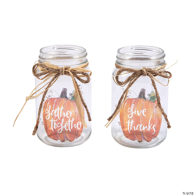 Give Thanks Fall Mason Jars - 6 Pc. Image