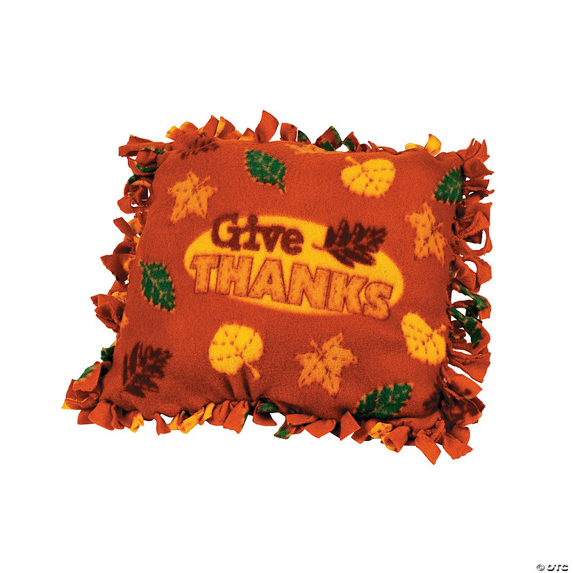 Give Thanks Fleece Tied Pillow Craft Kit - Makes 6 Image