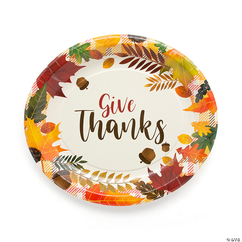 Give Thanks Thanksgiving Paper Banquet Plates - 25 Ct. Image